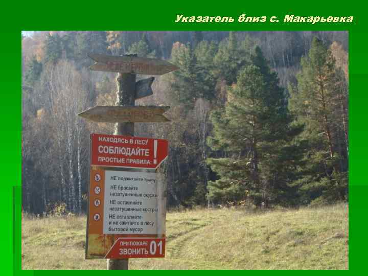 Указатель близ с. Макарьевка 