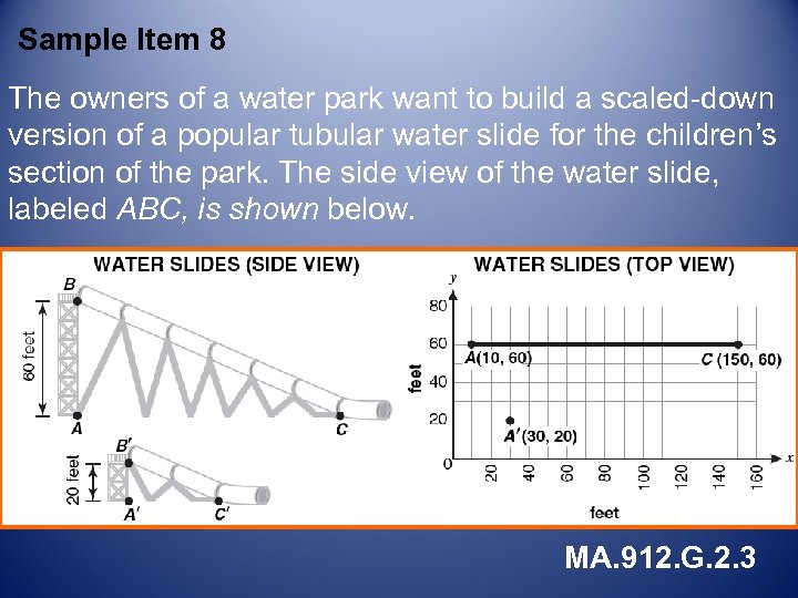 Sample Item 8 The owners of a water park want to build a scaled-down