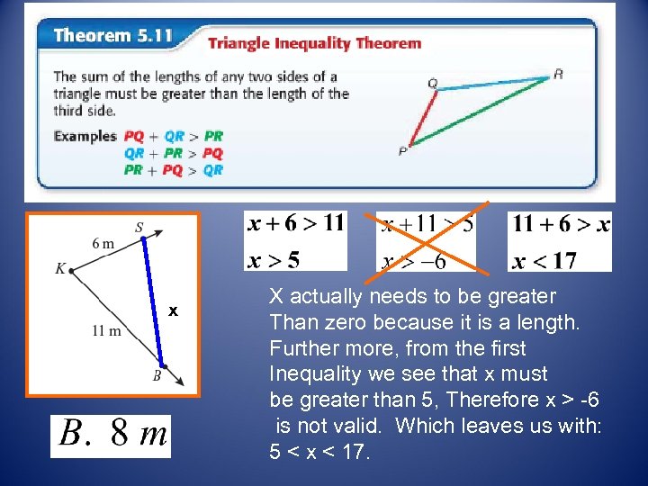 x X actually needs to be greater Than zero because it is a length.