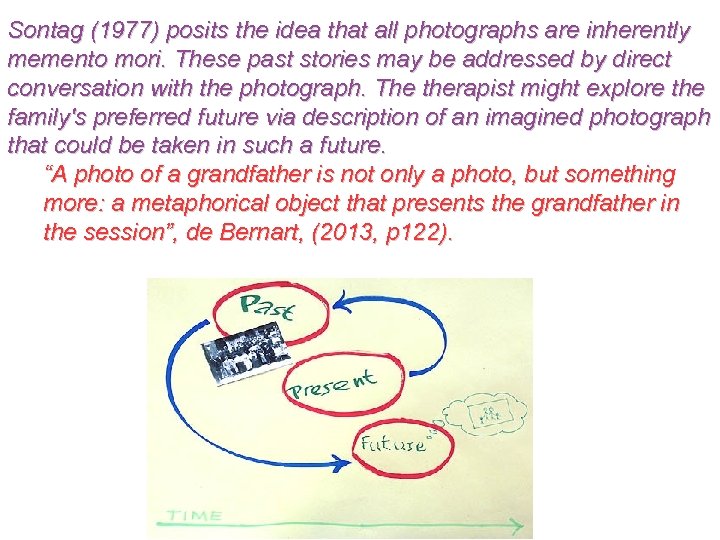 Sontag (1977) posits the idea that all photographs are inherently memento mori. These past