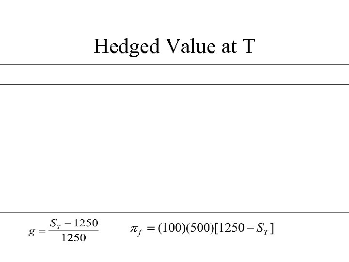 Hedged Value at T 