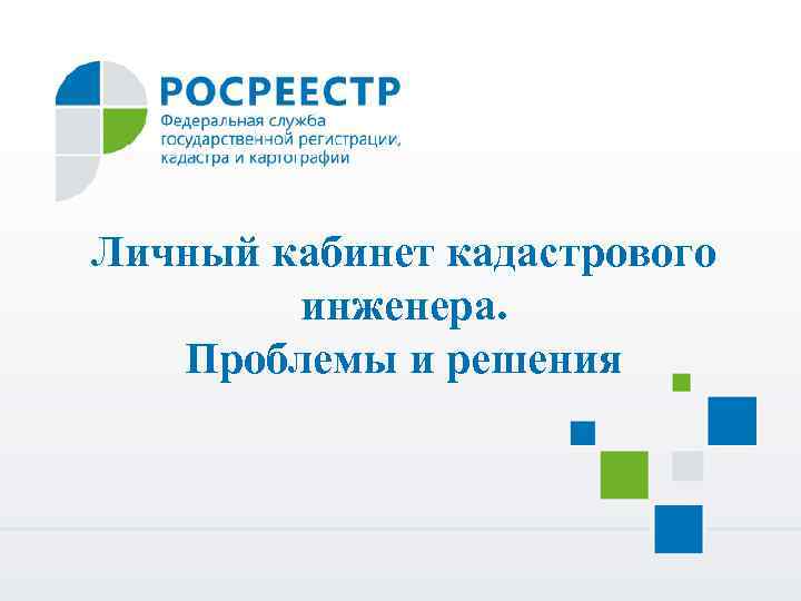 Личный кабинет кадастрового инженера. Проблемы и решения 