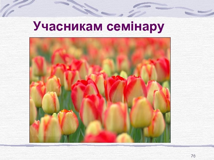 Учасникам семінару 76 