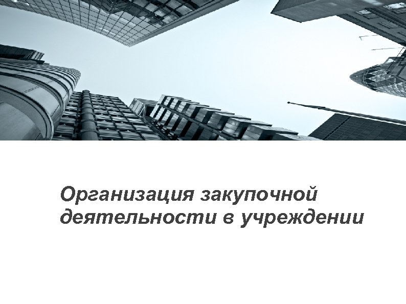 Организация закупочной деятельности в учреждении 