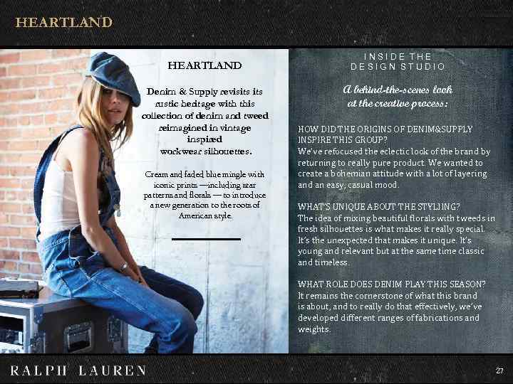 HEARTLAND Denim & Supply revisits rustic heritage with this collection of denim and tweed