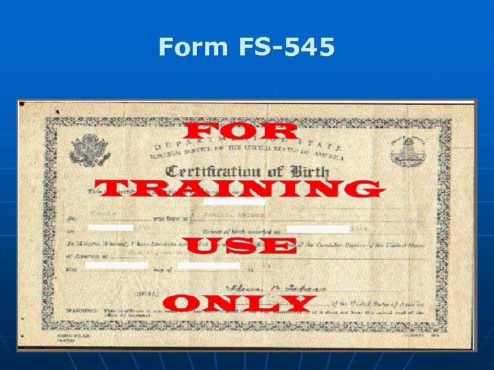 Form FS-545 