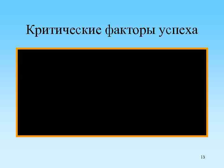 Критические факторы успеха Для того, чтобы выживать и процветать в отрасли фирма должна соответствовать