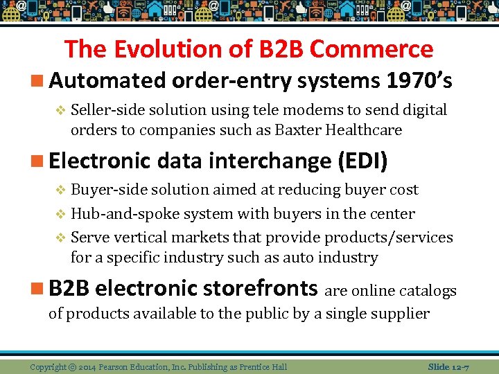 The Evolution of B 2 B Commerce n Automated order-entry systems 1970’s v Seller-side