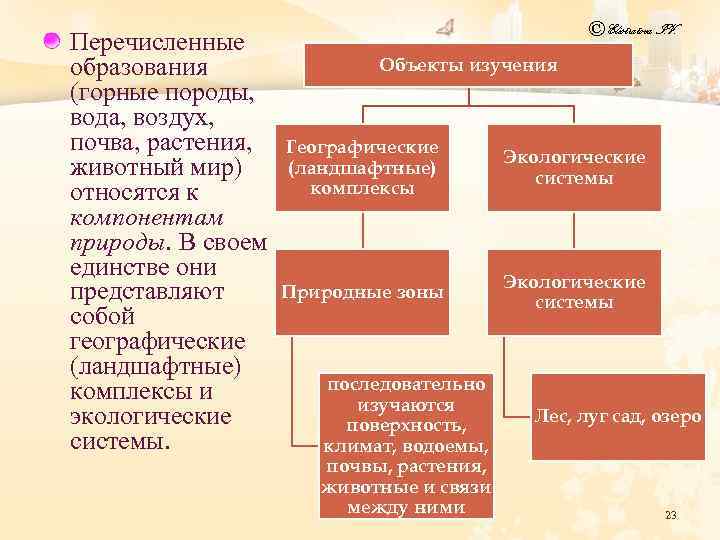 Перечисленные образования (горные породы, вода, воздух, почва, растения, животный мир) относятся к компонентам природы.