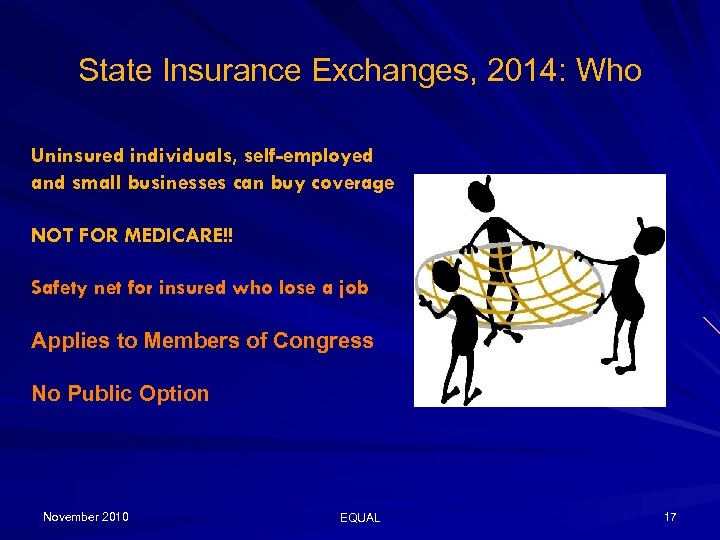 State Insurance Exchanges, 2014: Who Uninsured individuals, self-employed and small businesses can buy coverage
