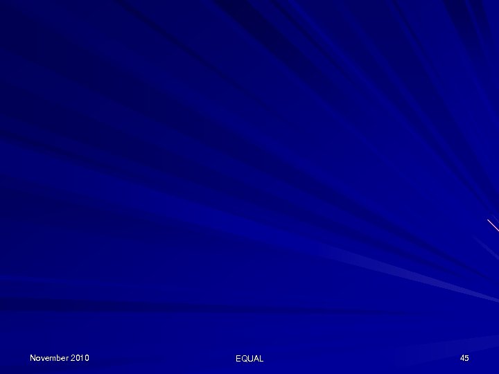 November 2010 EQUAL 45 