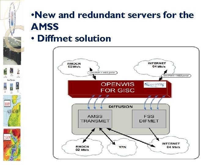  • New and redundant servers for the AMSS • Diffmet solution 