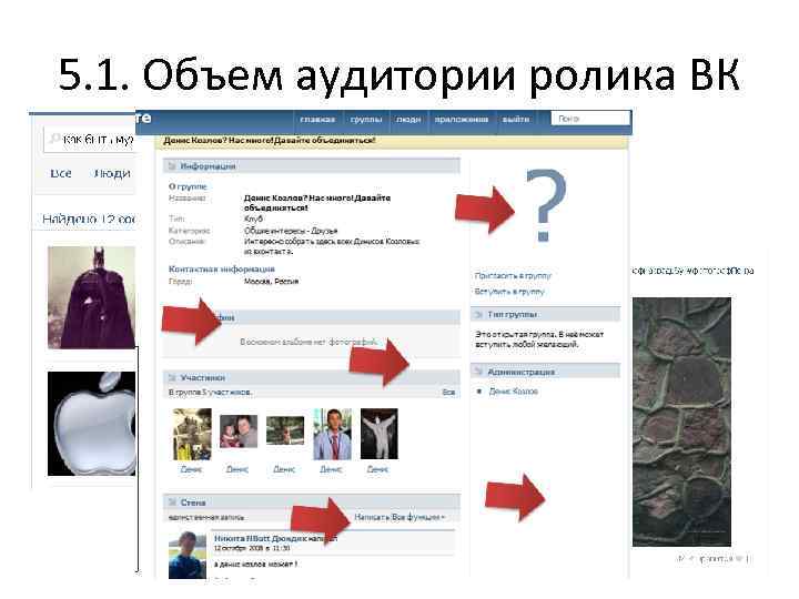 5. 1. Объем аудитории ролика ВК 