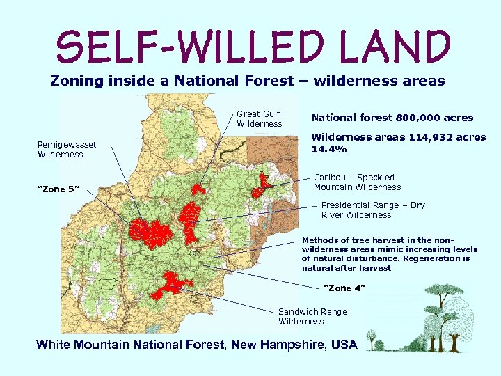 Zoning inside a National Forest – wilderness areas Great Gulf Wilderness Pemigewasset Wilderness “Zone