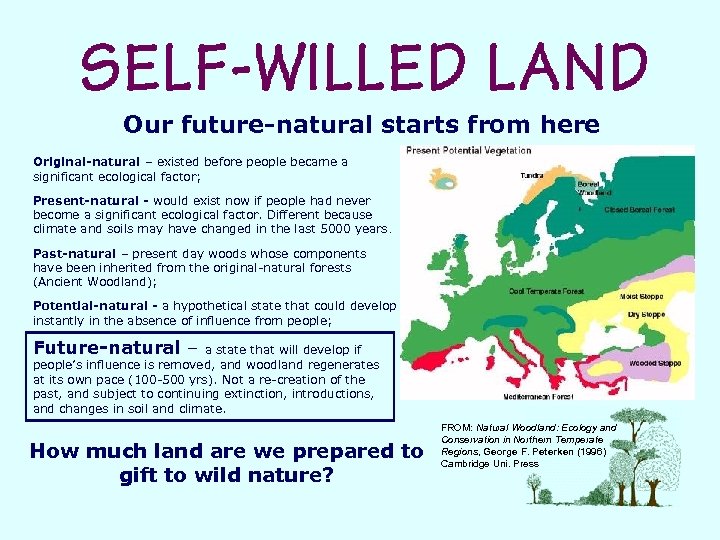 Our future-natural starts from here Original-natural – existed before people became a significant ecological