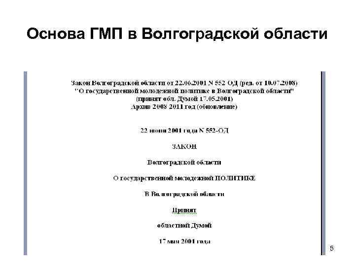 Основа ГМП в Волгоградской области 5 