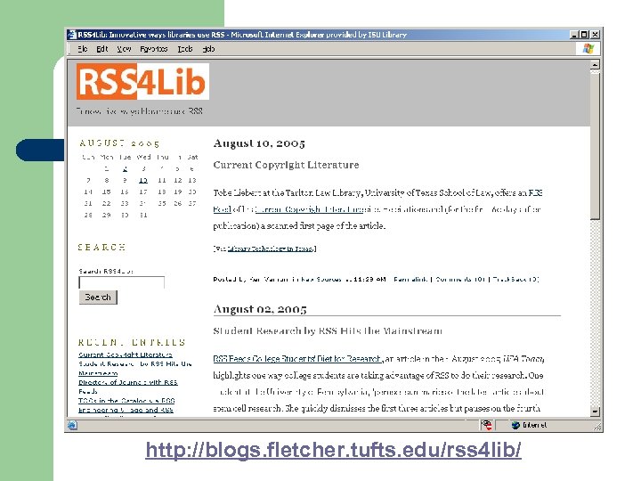 http: //blogs. fletcher. tufts. edu/rss 4 lib/ 