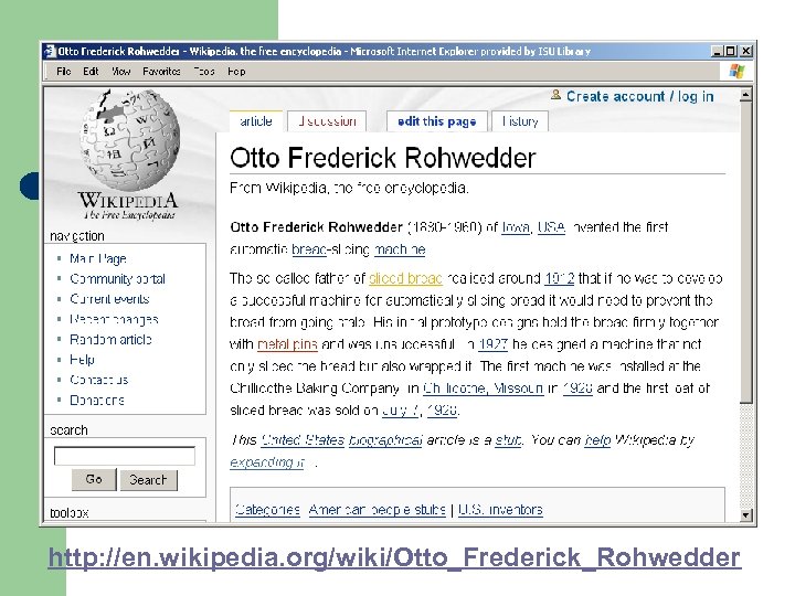 http: //en. wikipedia. org/wiki/Otto_Frederick_Rohwedder 