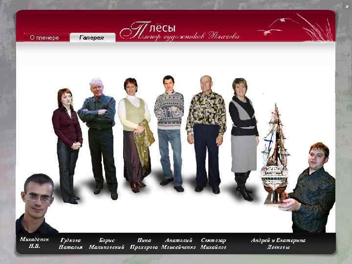 х О пленере Михаденок Н. В. Галерея Гудкова Наталья Борис Нина Анатолий Святозар Малиновский