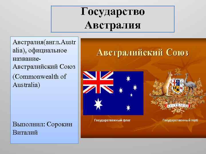Австралийский союз какие страны. Австралия (государство). Государственный Строй Австралии. Название государства Австралии. Официальное название Австралии.