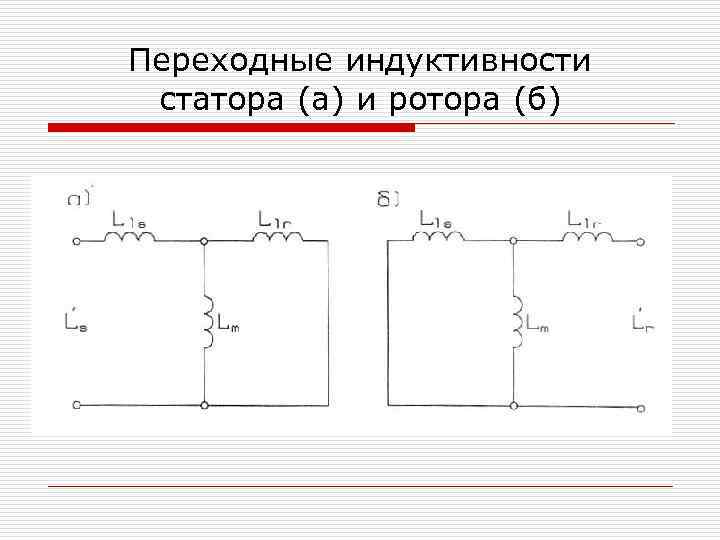 Переходные индуктивности статора (а) и ротора (б) 