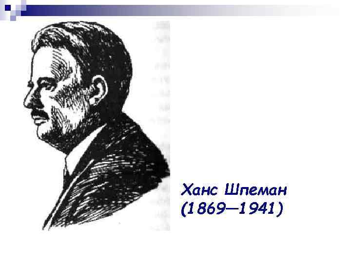 Ханс Шпеман (1869— 1941) 