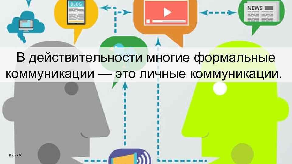 В действительности многие формальные коммуникации — это личные коммуникации. Page 6 