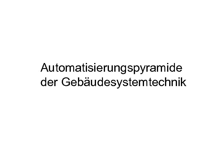 Automatisierungspyramide der Gebäudesystemtechnik 