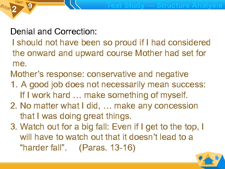 2 9 Text Study — Structure Analysis Denial and Correction: I should not have