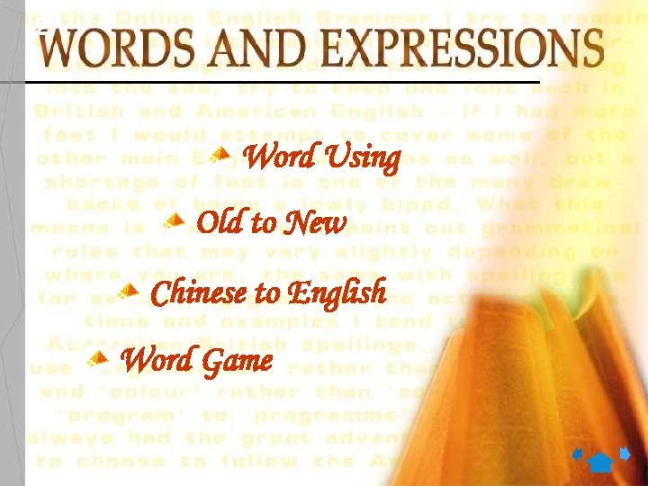 2 9 Word Using Old to New Chinese to English Word Game 