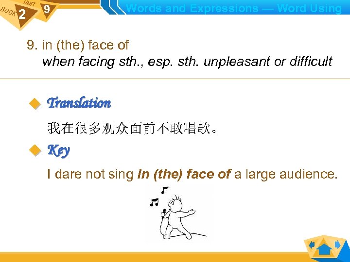 2 9 Words and Expressions — Word Using 9. in (the) face of when