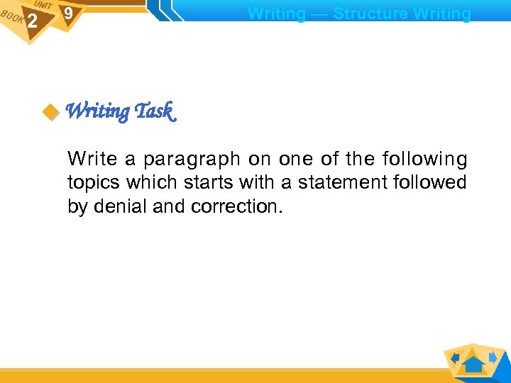 2 9 Writing — Structure Writing Task Write a paragraph on one of the