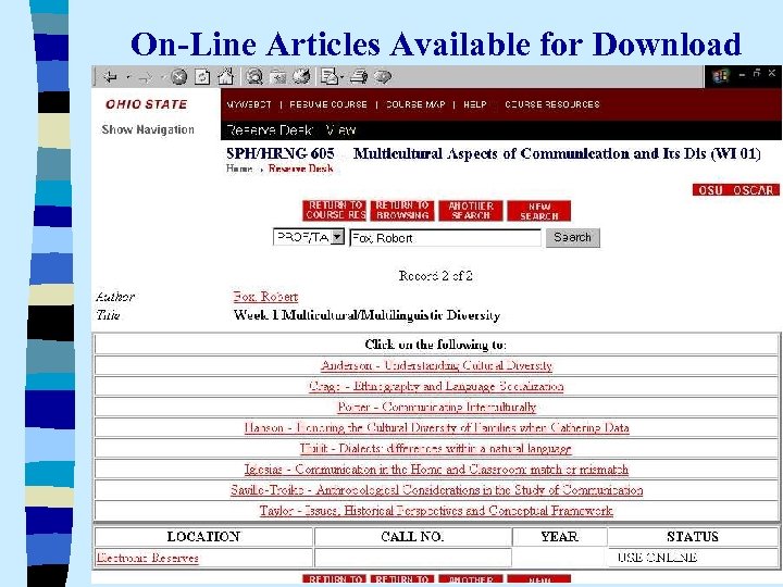 On-Line Articles Available for Download 