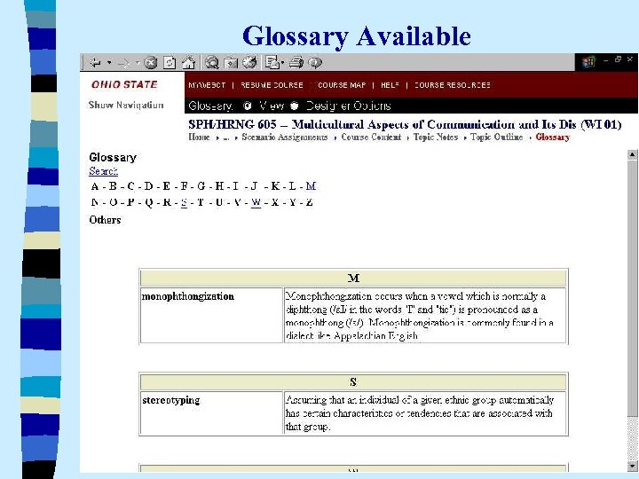 Glossary Available 