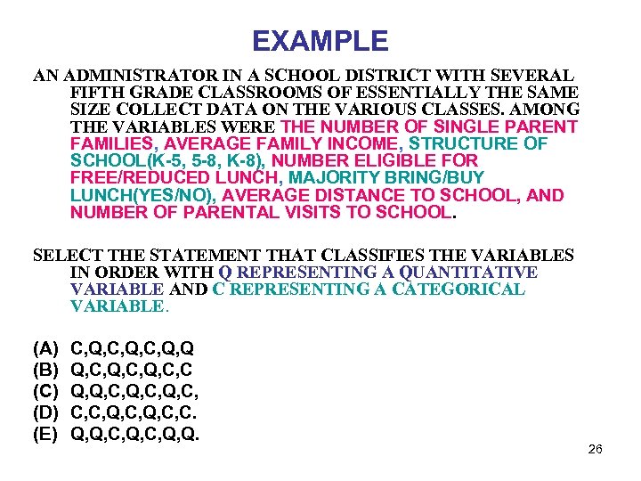 EXAMPLE AN ADMINISTRATOR IN A SCHOOL DISTRICT WITH SEVERAL FIFTH GRADE CLASSROOMS OF ESSENTIALLY