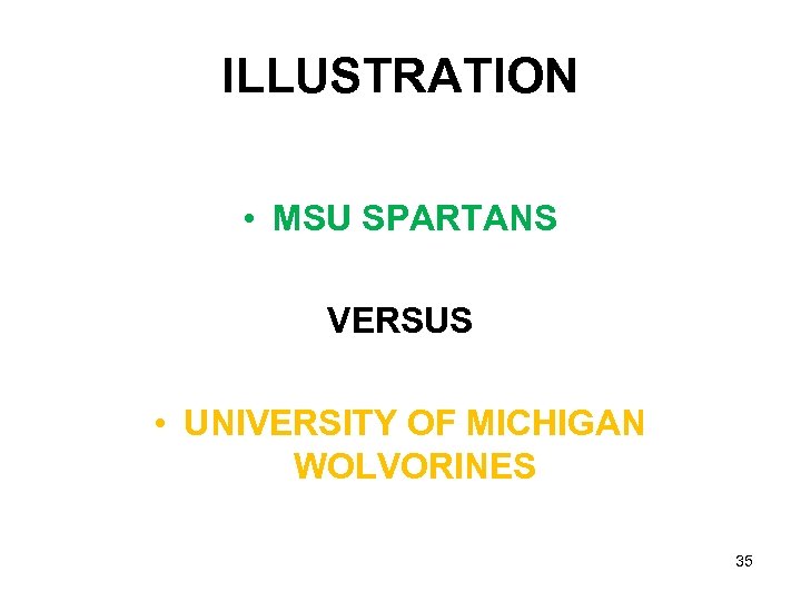 ILLUSTRATION • MSU SPARTANS VERSUS • UNIVERSITY OF MICHIGAN WOLVORINES 35 