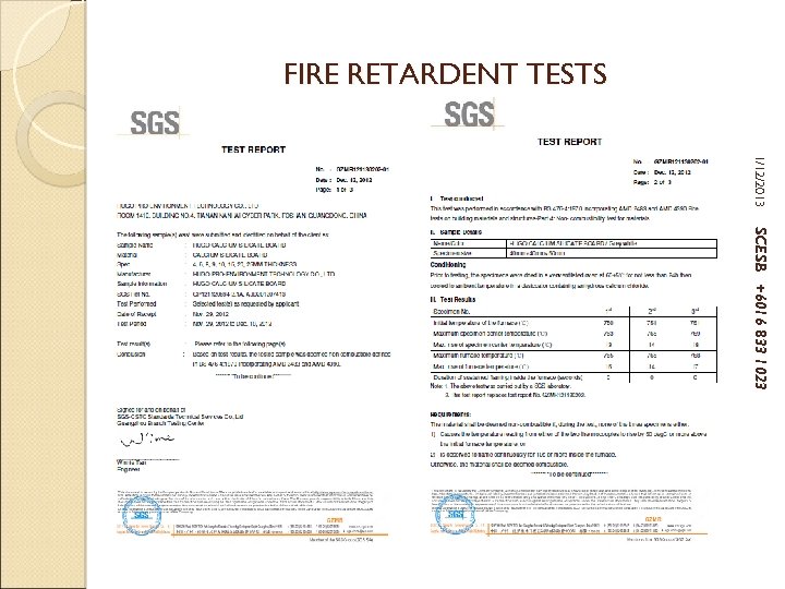 FIRE RETARDENT TESTS 1/12/2013 SCESB +6016 833 1023 