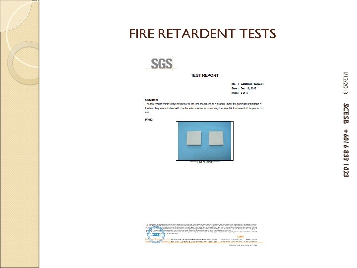 FIRE RETARDENT TESTS 1/12/2013 SCESB +6016 833 1023 