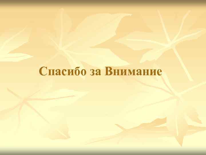 Спасибо за Внимание 