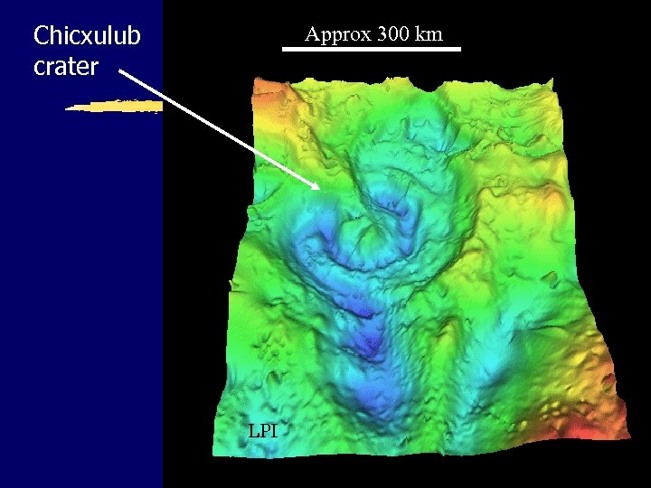 Chicxulub crater Approx 300 km 