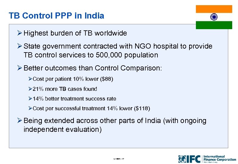 TB Control PPP in India Ø Highest burden of TB worldwide Ø State government