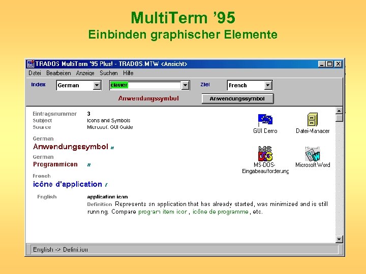 Multi. Term ’ 95 Einbinden graphischer Elemente 