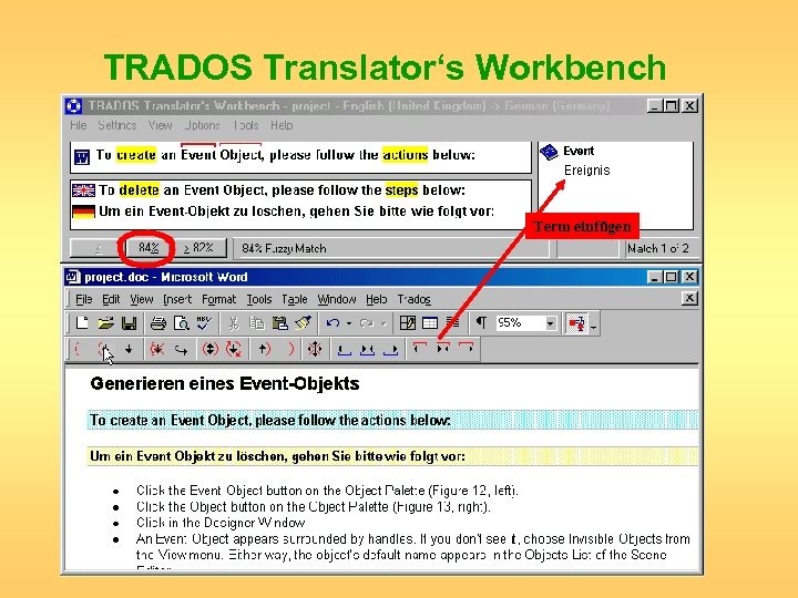 TRADOS Translator‘s Workbench Term einfügen 