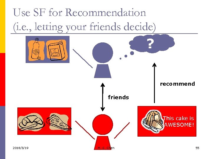 Use SF for Recommendation (i. e. , letting your friends decide) ? recommend friends