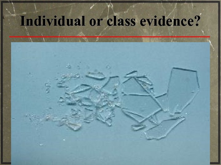 Individual or class evidence? Chapter 14 