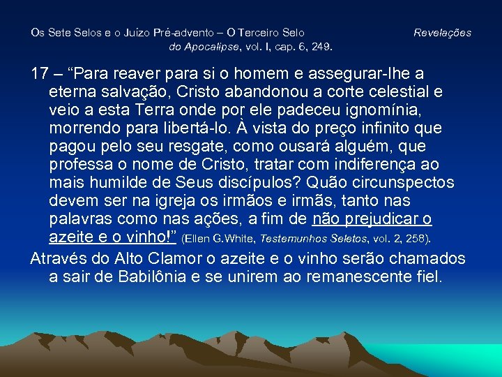 Os Sete Selos e o Juízo Pré-advento – O Terceiro Selo do Apocalipse, vol.