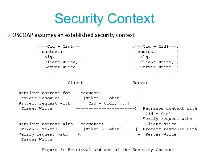 Security Context › OSCOAP assumes an established security context. ---Cid = Cid 1 ---.