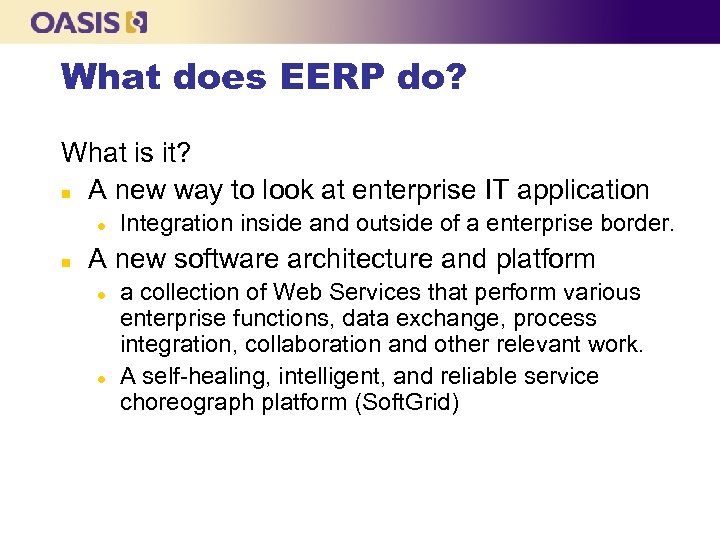 What does EERP do? What is it? n A new way to look at