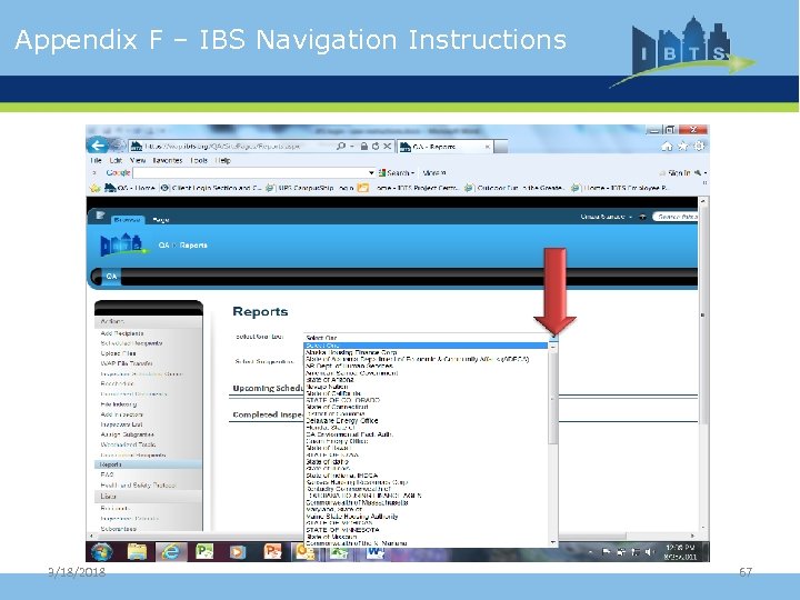 Appendix F – IBS Navigation Instructions 3/18/2018 67 
