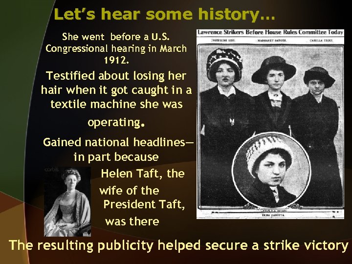 Let’s hear some history… She went before a U. S. Congressional hearing in March